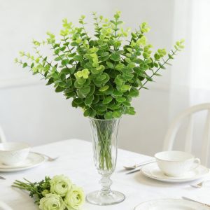 10/20pcs Artificial Plant Multicolor Eucalyptus Leaves Faux Boughs Wedding Bridal Bouquet Home Bonsai Table Diy Gift Decora Prop