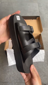 KHANS - sandal platform wedges wanita - Noura Black