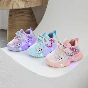 Childrens Sport Shoes Bright Light Cartoon Flashing Lights Anti-Slip Sole Versatile Nursery Kids Cute Toddler Footwear