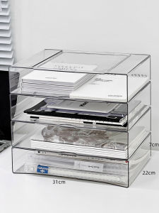 Acrylic Office File Organizer Multi-Layer Document Storage Box Desk Book Stand Organizer Rack Plastic Stationery Business Supplies