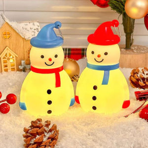 Dẫn Snowman đèn đêm cho cây đồ trang trí Giáng sinh Đồ treo trang trí nội thất đội mũ Snowman đèn ngủ