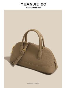 High-Quality Leather Womens Handbag Fashionable French Design Top-Layer Cowhide Shoulder Bag Soft Shell Style Casual Leisure