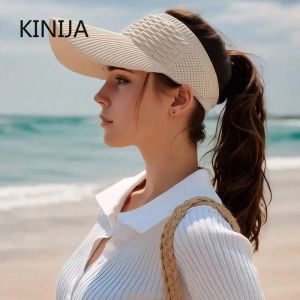 Women Anti-UV Sun Hat Breathable Adjustable Empty Top Visor Cap for Men Outdoor Sport Tennis Golf Running Travel Beach Hat