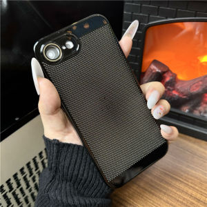 Ultra-Thin Acrylic Phone Case for Apple 16e New Iphone 16e Electroplating Heat Dissipation Hollow out Spring Summer Men Women Full Cover Self-Adhesive Lens Film Anti-Fall Luxury Protection Cover