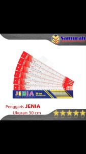 Penggaris Plastik Jenia 30 cm Per Pak / Lusin isi 12 Garisan Mika Bening / Glass Ruller Transparant