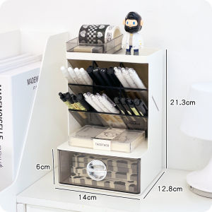 Multi-Functional Simple Design Student Desk Drawer Style Stationery Marker Storage Box Bookend Organizer Rectangular Plastic