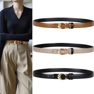 Double-Sided Genuine Leather Belt Womens Decorative Accessory for Jeans Skirts Coats Suits Waist-Cinching Pants Belt