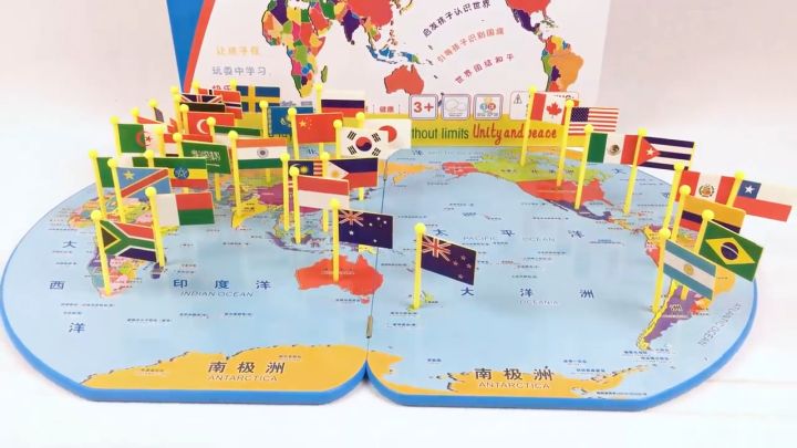 Mainan Peta Dunia  Anak Peta Dunia Bendera Knowledge The World With Flag