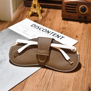 Portable Retro Leather Sunglasses Storage Box Womens Style Eyeglass Bag Protection Cover Zipper Case for Men And Women