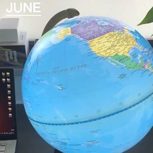 【AKEMI】25/32cm Dia LED Luminous Teachinig Globe light World Earth Globe Map Geography Educational Toy With Stand Office Desktop Decor