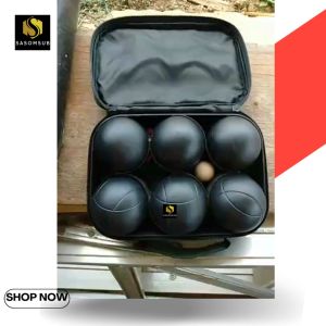 เปตอง ชุดลูกเปตอง 6 ลูก ลูกเปตอง มี 2 ลาย กีฬาเปตอง Petanque x 6 balls ชุดเปตอง เปตองสีดำ พร้อมลูกแก่น ยิงทราย ชุบสีจากโรงงาน