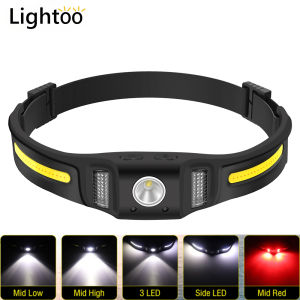 LED headlamp rechargeable Head Flashlight camping light Walking fishing head light induction headlamp cob led head lamp hiking headlamp waterproof Head Torchlight Rechargeable Powerful warm light headlamp camping Lampu Suluh