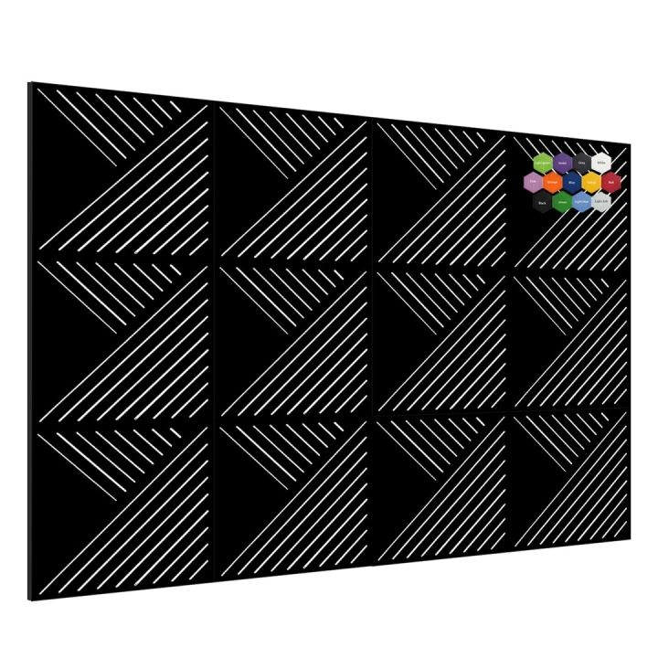BEIYIN 12 Pcs Polyester Fiber Acoustic Insulation Panels 30x30x0.9cm Perforated Soundproof Padding,Sound Absorption Tiles Wall Noise Decoration for Home Studio/Offices/KTV/Gaming Rooms