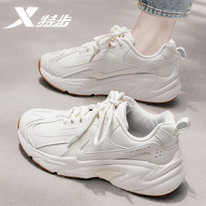 XTEP Womens Soft Bottom Shock Absorption Running Shoes White Dad Style Fitness Sport Shoes Autumn Winter New Arrival Mall Same Model