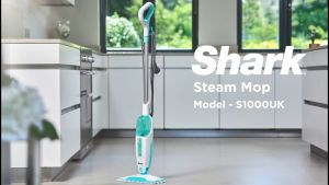 Shark Steam Mop 375ml Floor cleaning mop with 2 Dirt Grip Pads Lightweight Safe for all Sealed Hard Floors like Tile Hardwood Stone Laminate Vinyl & More Machine Washable Pads Removable Water Tank White/Seafoam - Shark S1000