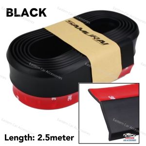 2.5meter Car Front Rear Bumper Lip Rubber Skirt Bumper Protector Guard Anti Scratch