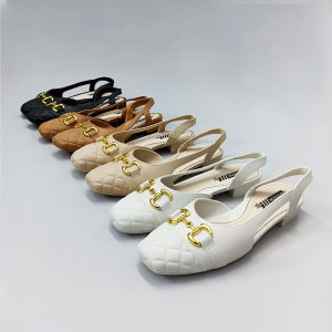 Sepatu Sandal Heel Hak Rendah Wanita Slip On Woman Fashion Korea Trendy Selop Cewek COD SPT-64