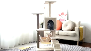 Cat Tree Cat Tower Cat Condo Hammock Cat Climbing Grab board and column Cat Villa Multi-Tier Stable For Multi-Cat