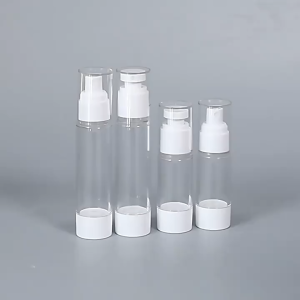 Transparent Airless Pump Travel Bottles Vacuum Refillable Cosmetic Container Leak Resistant Press Lotion Storage Bottle For Outdoor Trip