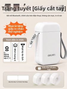 deli | Máy In Nhãn Nhiệt Bluetooth Chống Nước Di Động Màu Sắc