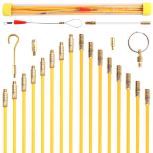 21PCS 43CM Fiberglass Wire Cable Push Puller Service Tools Accessories Hook Rods Wall Electrical Wires for Ceiling Fan Sockets