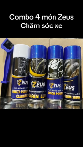 Combo Chai Dưỡng sên Vệ sinh sên Bóng vỏ và dàn nhựa ZEUS Kèm Bàn Chải- Cam kết chính hãng