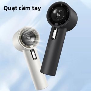 Quạt Cầm Tay Di Động Có Thể Sạc Lại USB Với Màn Hình Kỹ Thuật Số Máy Làm Mát Không Khí Điện Làm Mát Mini Để Cắm Trại Và Du Lịch Ngoài Trời