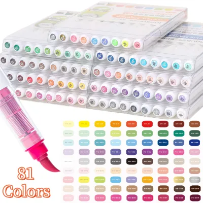 Acrylic Paint Markers 9/36/63/81Pcs Soft Brush Tip Acrylic Paint Pens Set for Rock Painting Ceramic Wood Canvas Glass