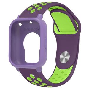 Case+Strap for Redmi Watch 5 Active/5 Lite Strap 22mm Two Tone Breathable Sports Silicone Band Soft Hollow Protector Correa