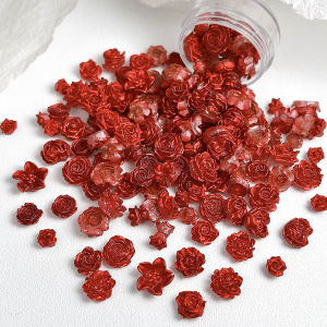 30 Chiếc Hoa Nhựa Đỏ Ngày Valentine Trang Trí Móng Tay Phát Quang Hoa Trà Hoa Hồng Hoa Trái Tim Trang Trí Móng Tay Tự Làm Acrylic