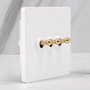 PIALT | Vintage Brass Toggle Painted Switch Single Pole Plastic Panel