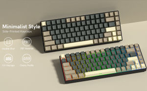 WOMIER 132 Keys Retro Grey Brown Cherry Profile Double Shot PBT Keycaps Custom Key cap for 60% 65% 75% 100% Gateron Cherry MX Gamer Mechanical Keyboard