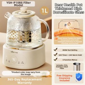 「China Plug」Bear | Multi-functional Small Glass Health Pot