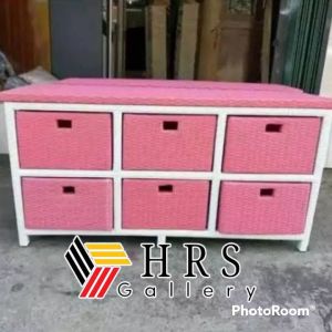 (Ready stok)lemari rotan sintetis laci 6 samping harga pengrajin