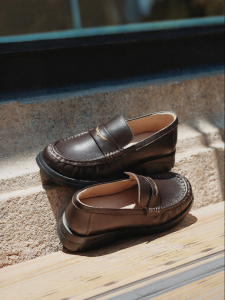 Loafers Slip On Chunky Heel Ladies Casual Shoes