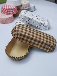 High Temperature Resistant Baking Paper Cups Long Strip Bread Cups Oil Proof Printed Cake Boat Shaped Paper Hold 200 Pieces