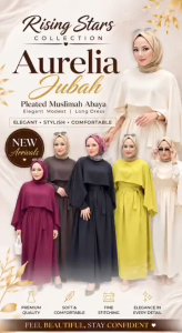 Aurelia Jubah Elegant Modest Long Dress Loose Fit Islamic Dress Long Sleeve Abaya Rising Stars Collection