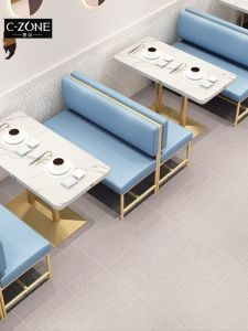 European Style Luxury Lightweight Dining Restaurant Milk Tea Shop Sofa Coffee Shop Sweet Treat Hamburger Shop Leisure Table and Chair Combination