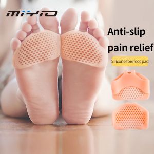 MIYIO 1Pair Silicone Soft Forefoot Pads Slip Resistant Gel Toe Pads Pain Relief Orthotics Breathable Foot Insole