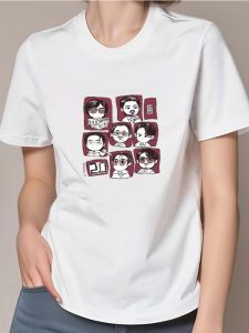 Sanrio | Arirang World Tour 2026 print T-shirt For Women 100% Cotton white T Shirts Round Neck Short Sleeve Summer Tops Kpop Fan Gift