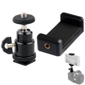 VeFly | Hot Shoe Phone Clip Universal Moblie Phone Holder Bracket With Mount 1/4 Screw Tripod Monopod Stand For SLR Camera
