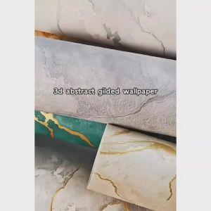 WALLPAPER DINDING DEKORASI RUMAH STIKER DINDING RUANGAN MOTIF MARMER ABU GOLD 45CM X 8M