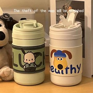 Portable Aesthetic Thermos Cup Straw