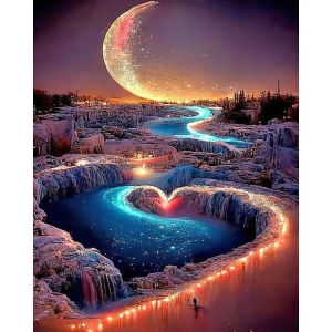 500 1000 1200 2000pcs Jigsaw Puzzle Beautiful Crescent Moon Night Scene Starry Sky Landscape For Adults Family Fun Brain Teaser