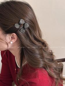 Princess Style Sparkling Diamond Butterfly Knot Hair Clip Womens Fashion Front Hair Bangs Side Part Hair Accessories