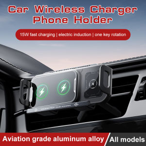 Car Wireless Charger Dual Coil Fold Screen Phone Fast Charging For Samsung Galaxy Z Fold 5 6 Flip 3 4 Air Vent Car Phone Holder