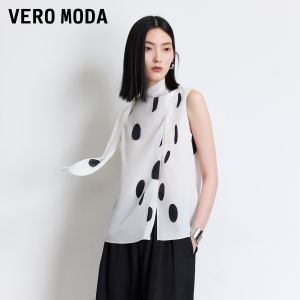 Vero Moda | Summer New Dot Knit Blouse Ribbons Shiny Drape