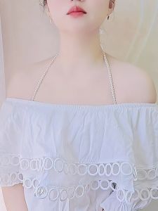 คลาสสิก เรียบหรู สร้อยคอเหมือนมุก ยืดได้ สายคล้อง ชุดชั้นในบราลูกปัด ปกเสื้อ ชุดฮั่นฝู ฤดูร้อน ชุดชั้นในสตรีที่มองไม่เห็นไร้รอยต่อ