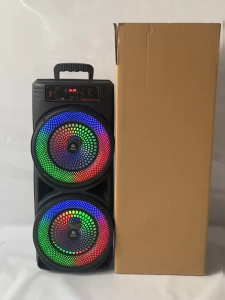 👍【Premium Version】Bluetooth-Enabled Portable Speaker with Double Subwoofer Deep Bass and Dynamic Light Display for Parties