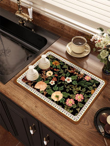 Thickened Kitchen Countertop Drain Pad Silicon Dendroid Absorbent Dish Plate Mat American Luxury Heat Resistant Table Tea Pad